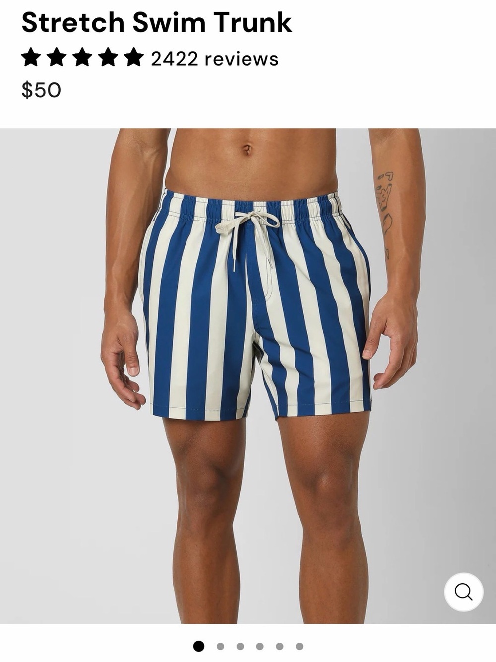 BEARBOTTOM swim trunks Large 5.5” Nantucket Stripe